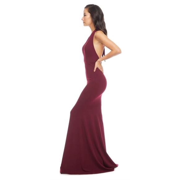 Dress The Population Camden Mermaid Hem Evening Gown – Burgundy, XL - Picture 2 of 12